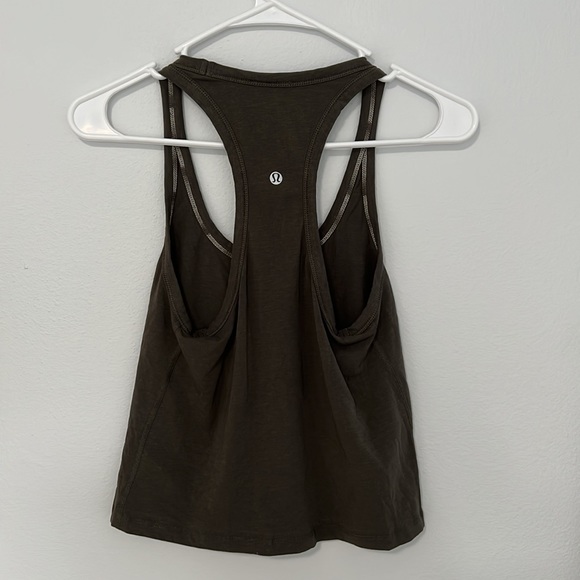Lululemon dark green cropped racer back tank top - Picture 6 of 6